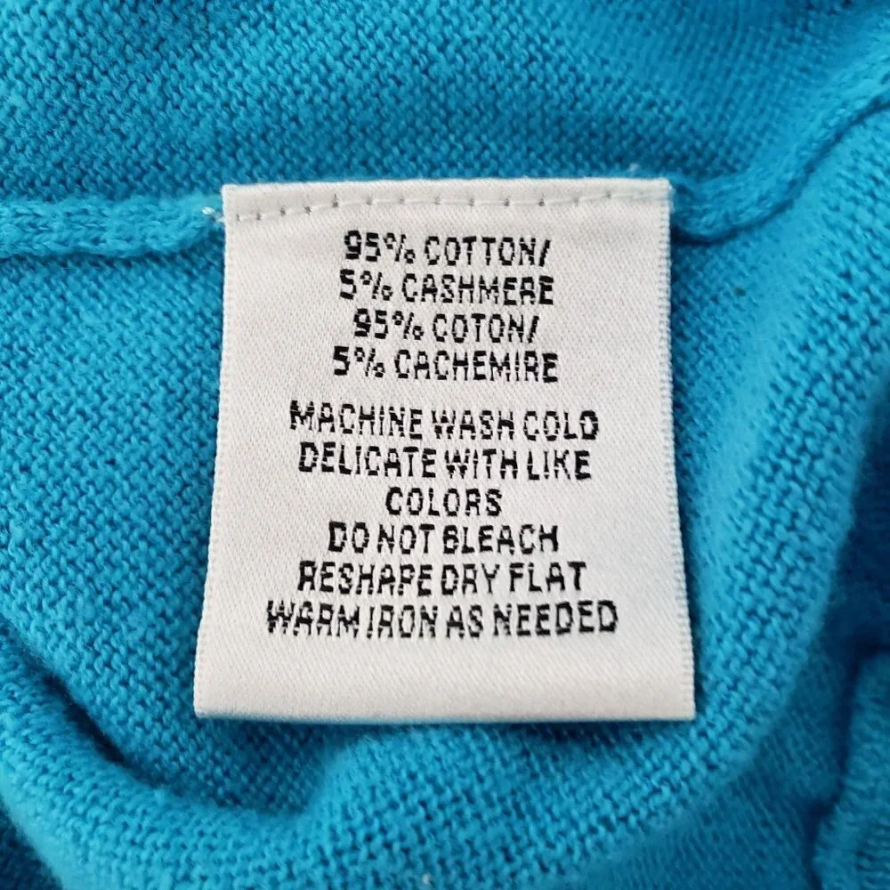 Alashan Cotton Cashmere Sweater Blue V Neck Pullover Mens Sz Large